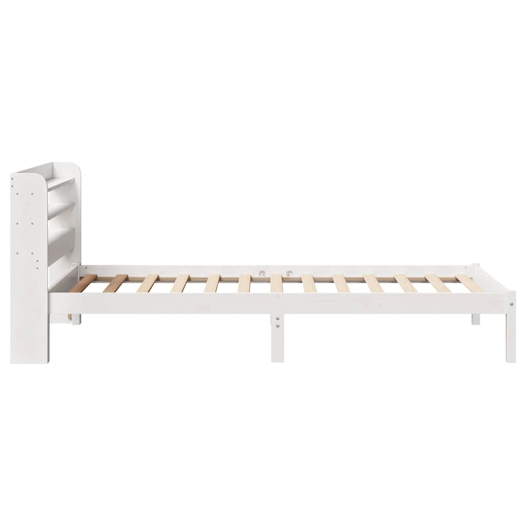 fehér tömör fenyőfa ágy matrac nélkül 75 x 190 cm