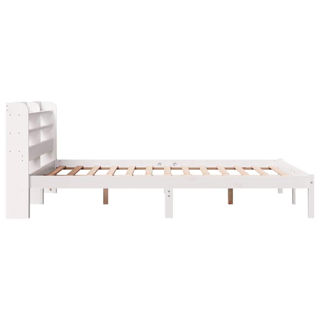 fehér tömör fenyőfa ágy matrac nélkül 135 x 190 cm
