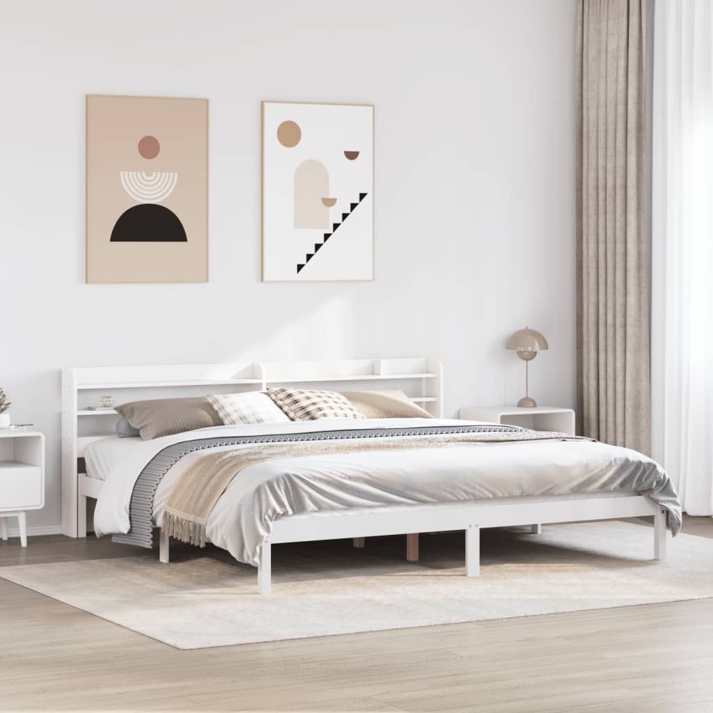 fehér tömör fenyőfa ágy matrac nélkül 180 x 200 cm