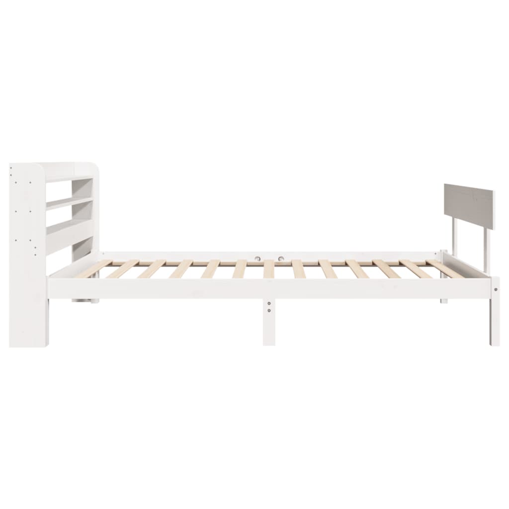 fehér tömör fenyőfa ágy matrac nélkül 75 x 190 cm
