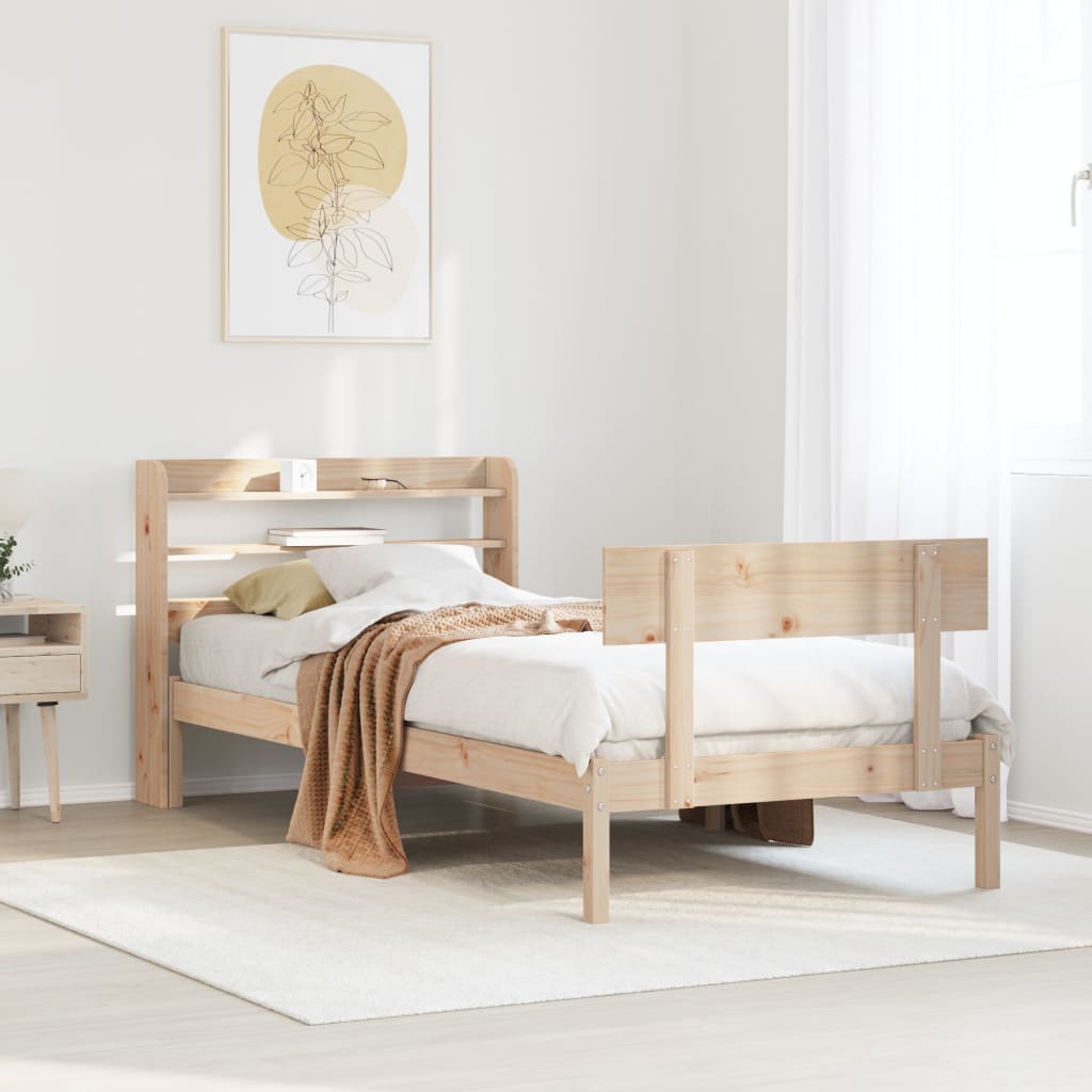 tömör fenyőfa ágy matrac nélkül 90 x 200 cm