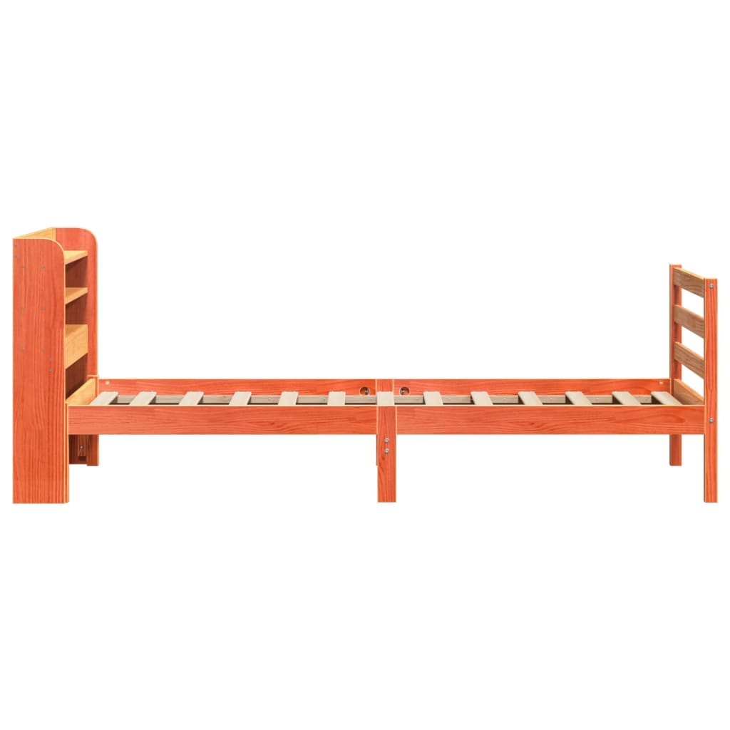 viaszbarna tömör fenyőfa ágy matrac nélkül 75 x 190 cm