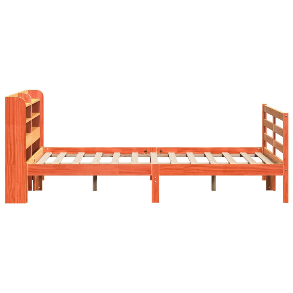 viaszbarna tömör fenyőfa ágy matrac nélkül 150 x 200 cm
