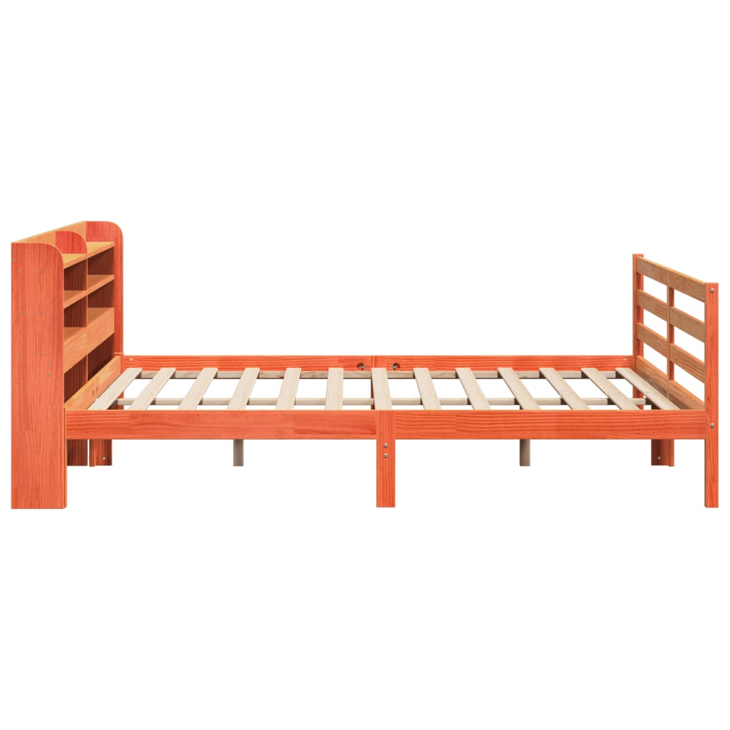 viaszbarna tömör fenyőfa ágy matrac nélkül 200 x 200 cm