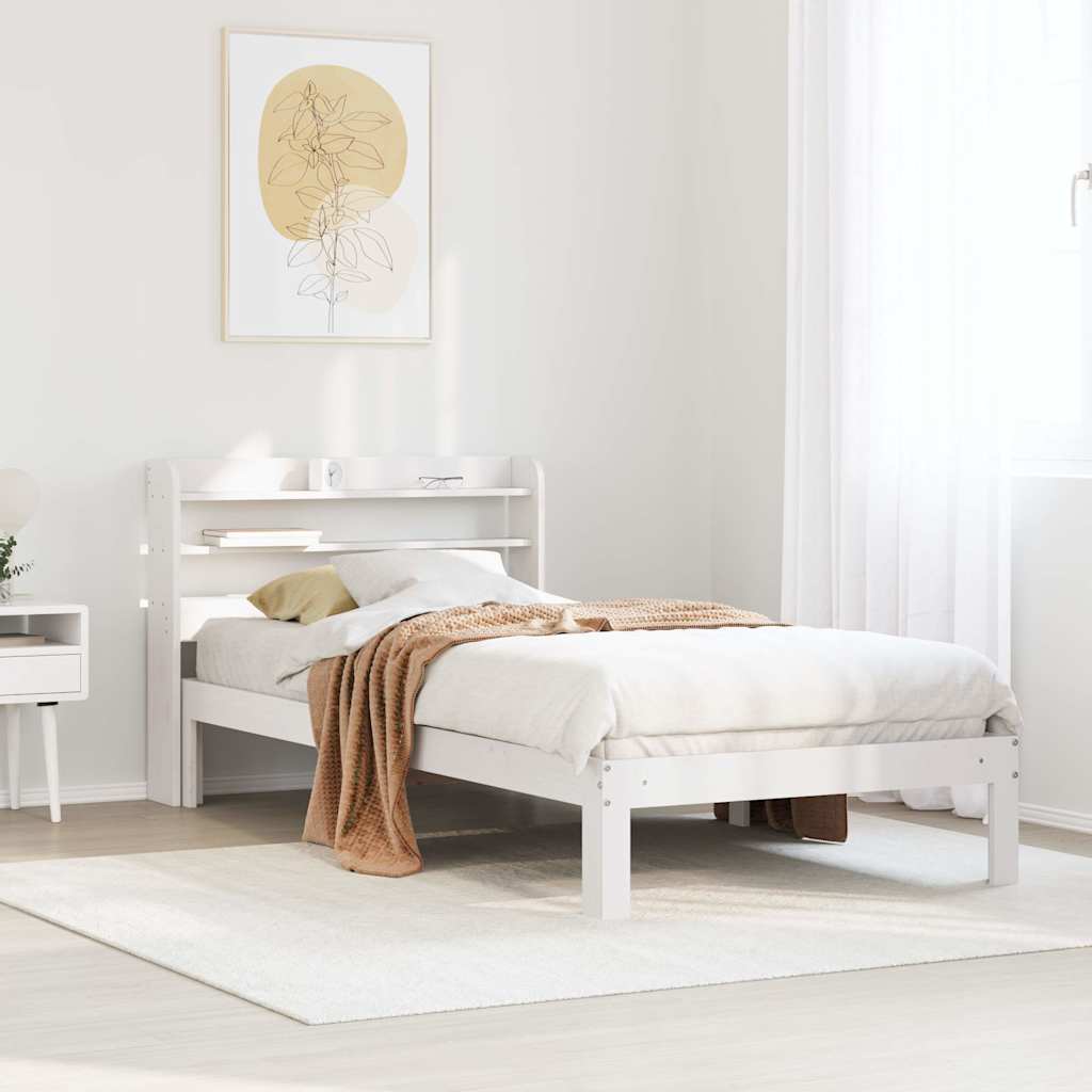 fehér ágykeret fejtámlával matrac nélkül 90x200 cm