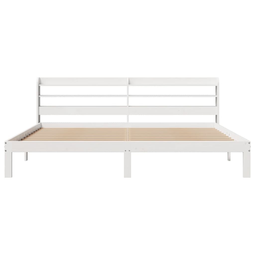 fehér ágykeret fejtámlával matrac nélkül 200x200 cm