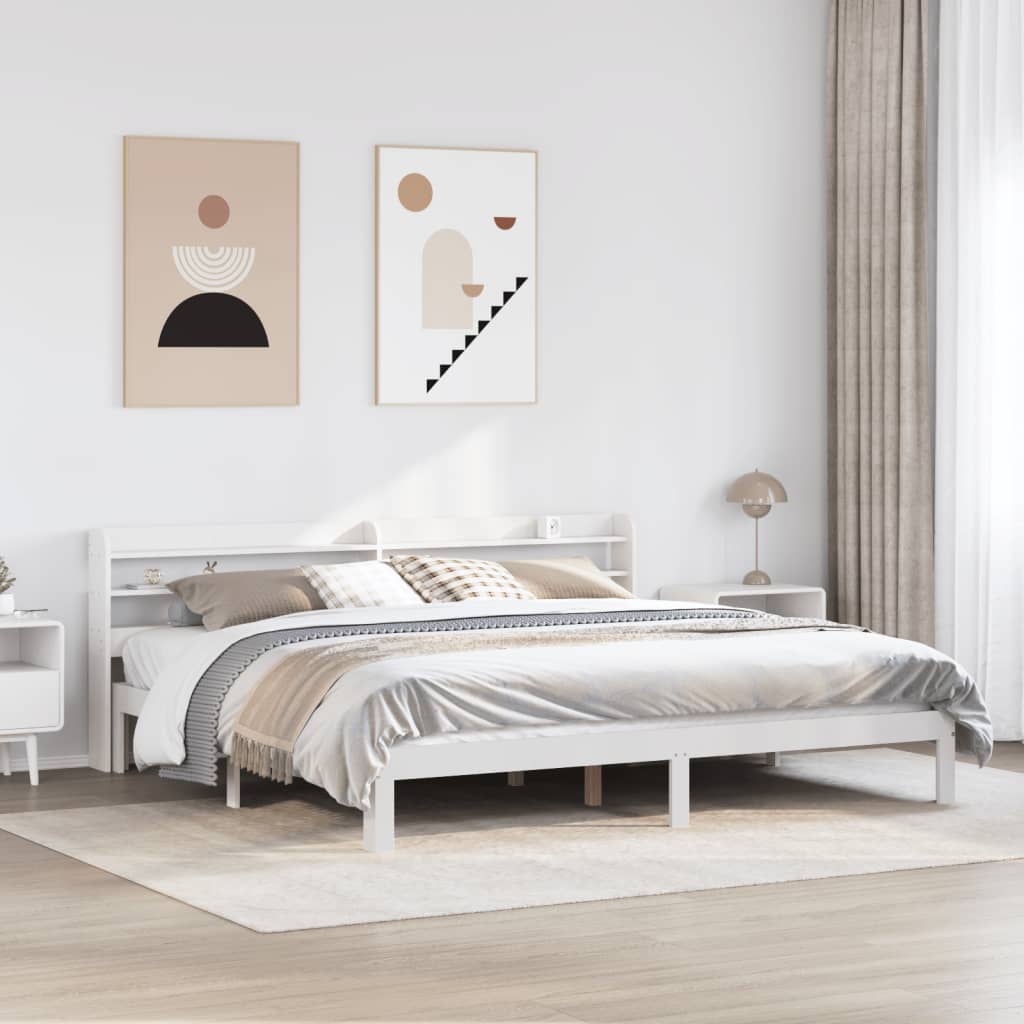 fehér ágykeret fejtámlával matrac nélkül 200x200 cm
