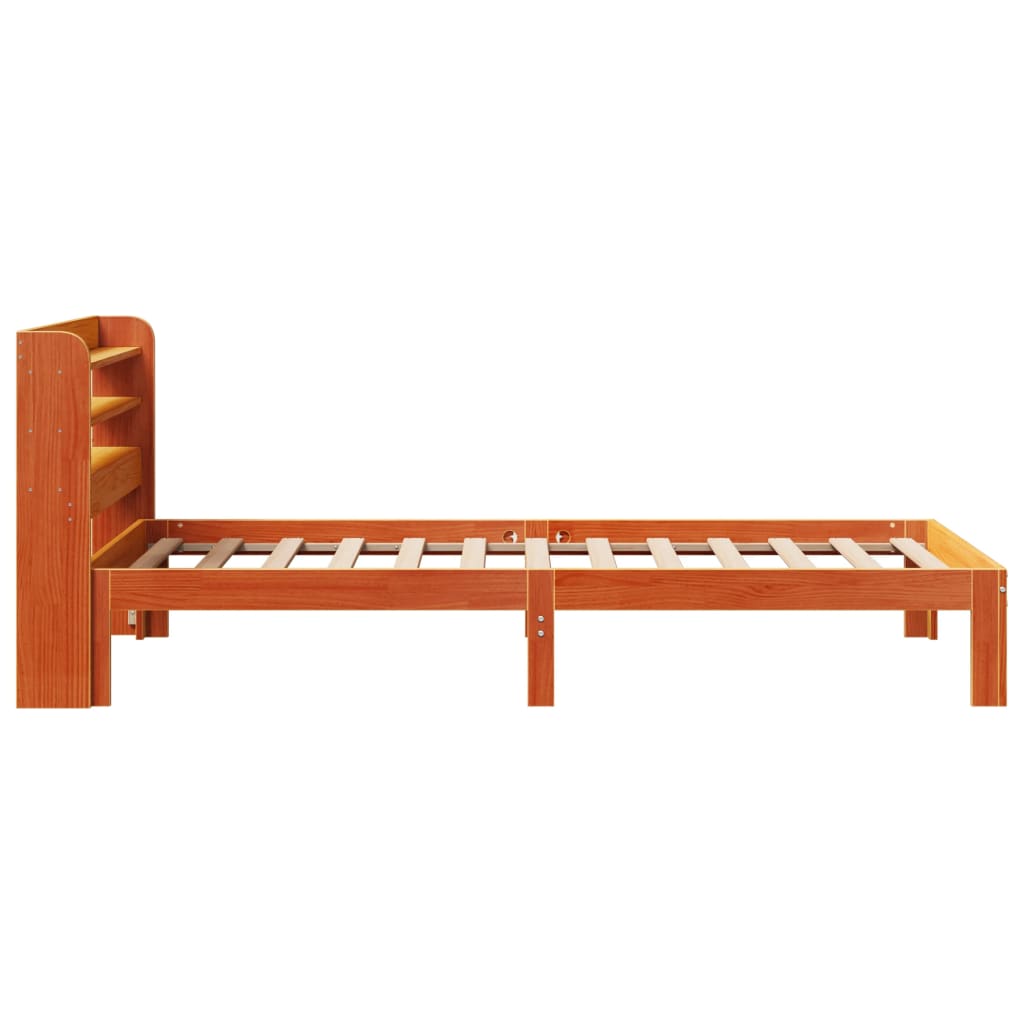 viaszbarna tömör fenyőfa ágy matrac nélkül 75 x 190 cm