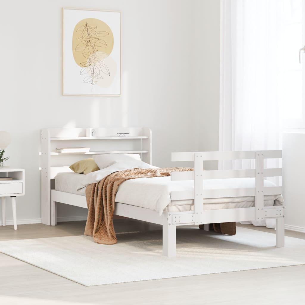 fehér ágykeret fejtámlával matrac nélkül 90x200 cm