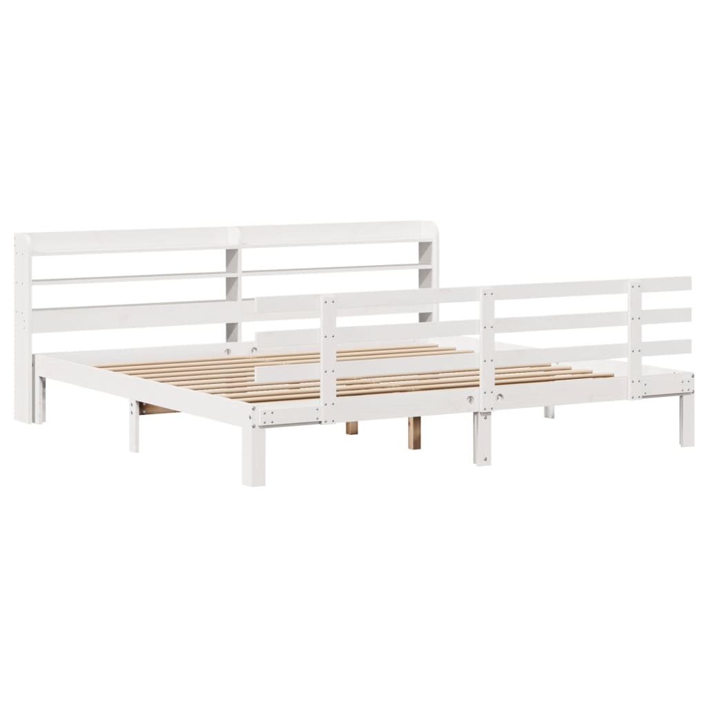 fehér ágykeret fejtámlával matrac nélkül 200x200 cm