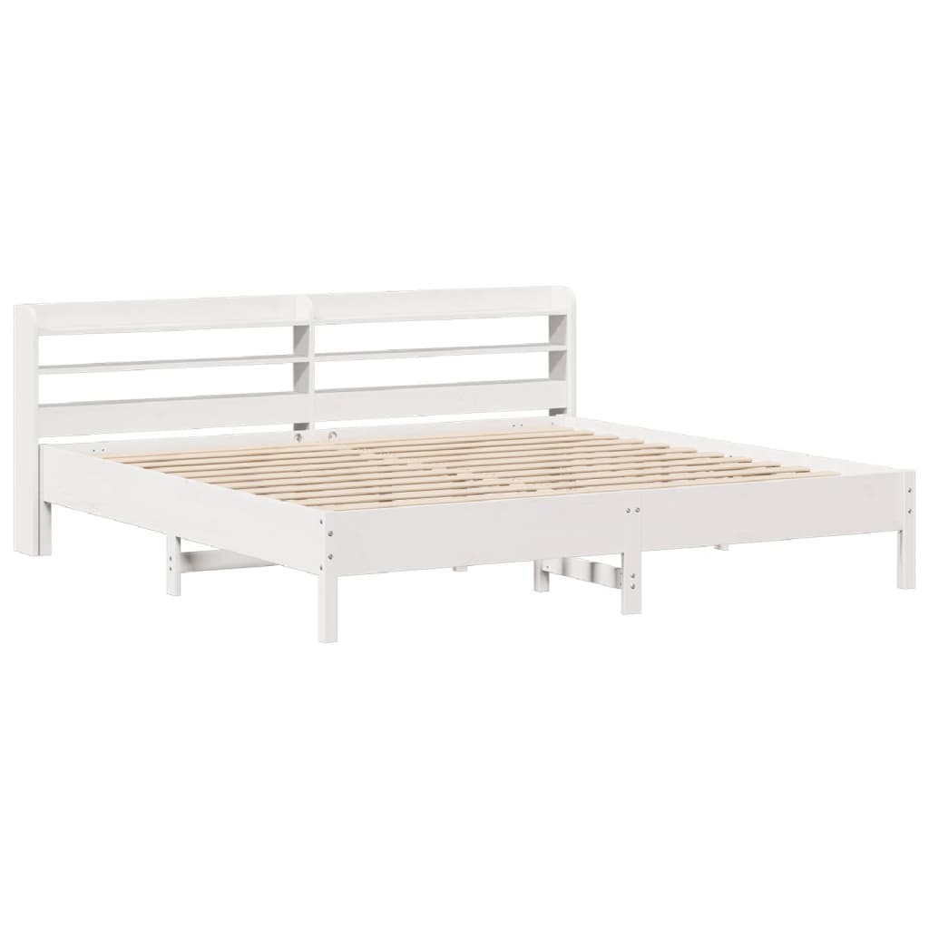fehér tömör fenyőfa ágy matrac nélkül 200 x 200 cm