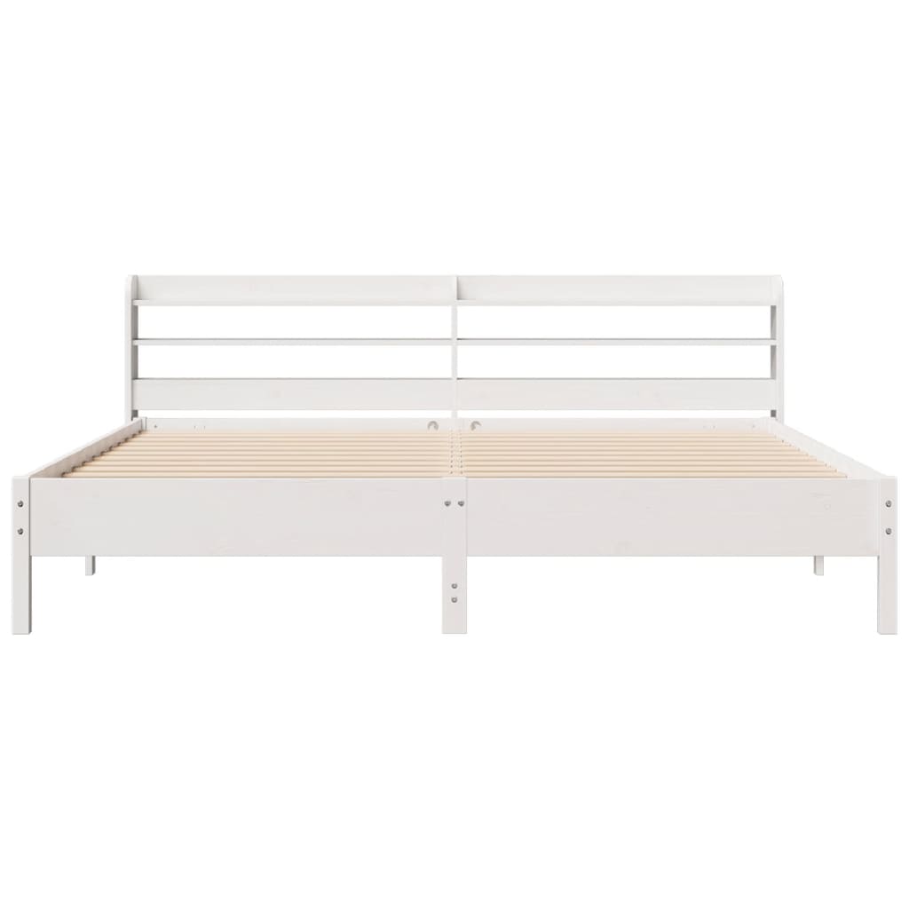fehér tömör fenyőfa ágy matrac nélkül 200 x 200 cm
