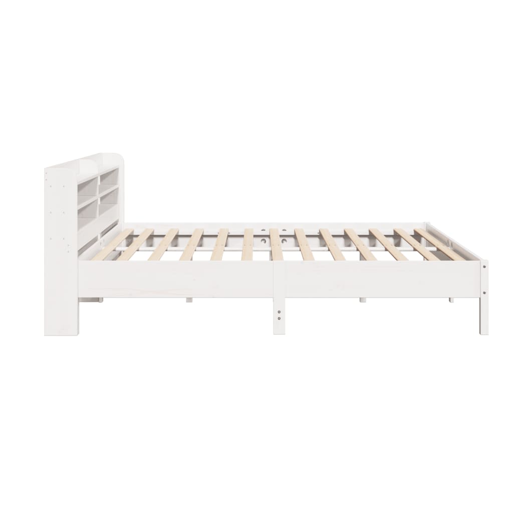 fehér tömör fenyőfa ágy matrac nélkül 200 x 200 cm