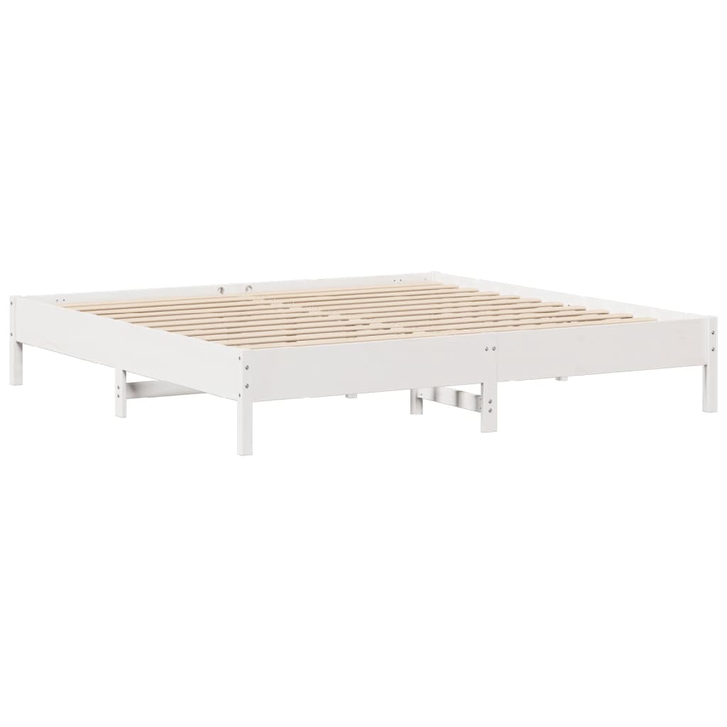 fehér tömör fenyőfa ágy matrac nélkül 200 x 200 cm