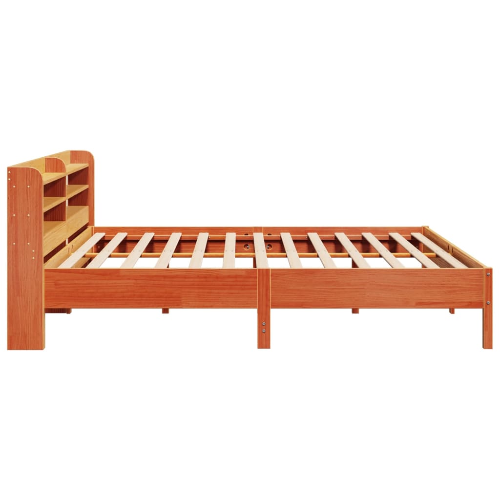 viaszbarna tömör fenyőfa ágy matrac nélkül 200 x 200 cm