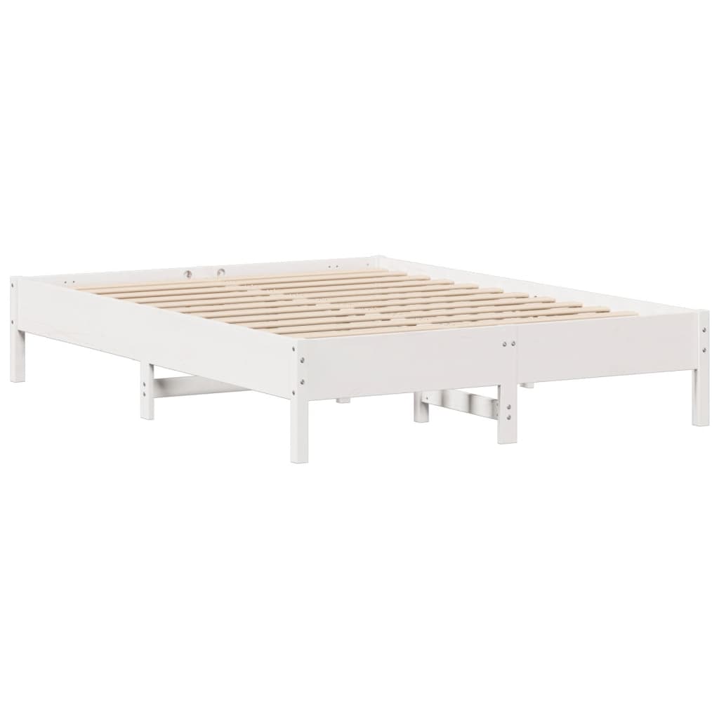 fehér tömör fenyőfa ágy matrac nélkül 150 x 200 cm