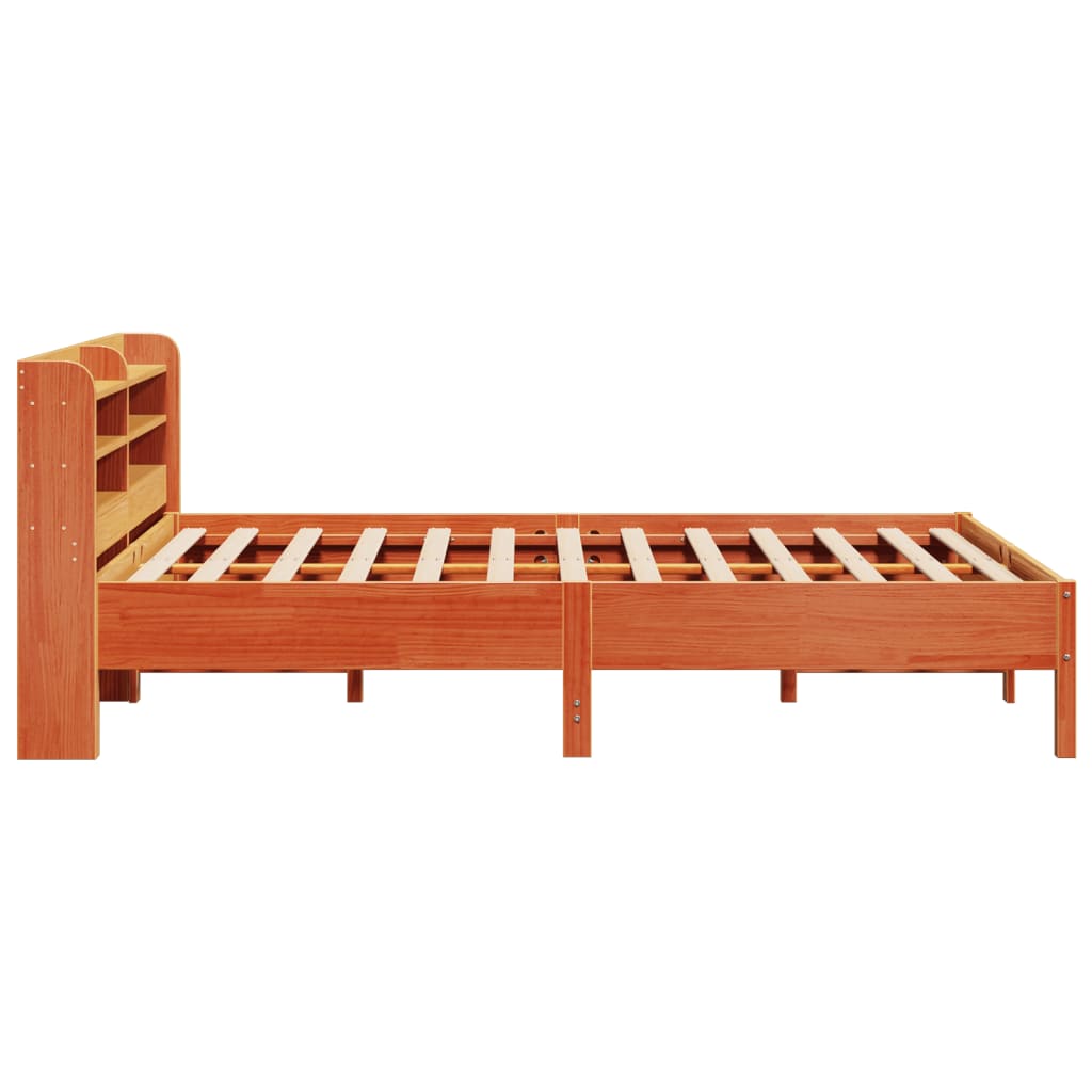 viaszbarna tömör fenyőfa ágy matrac nélkül 150 x 200 cm