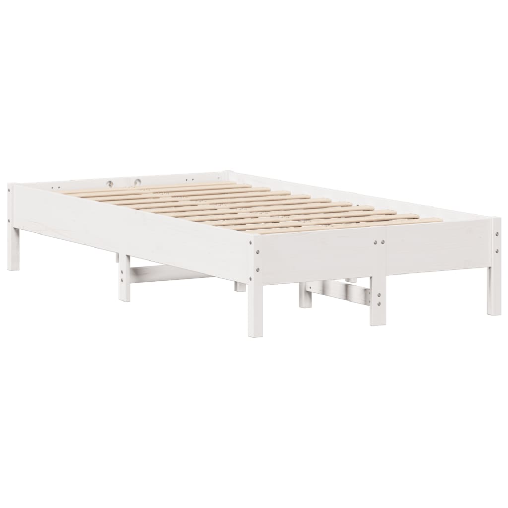 fehér tömör fenyőfa ágy matrac nélkül 120 x 200 cm