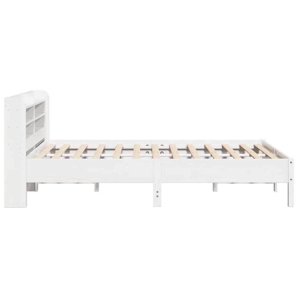 fehér tömör fenyőfa ágy matrac nélkül 135 x 190 cm
