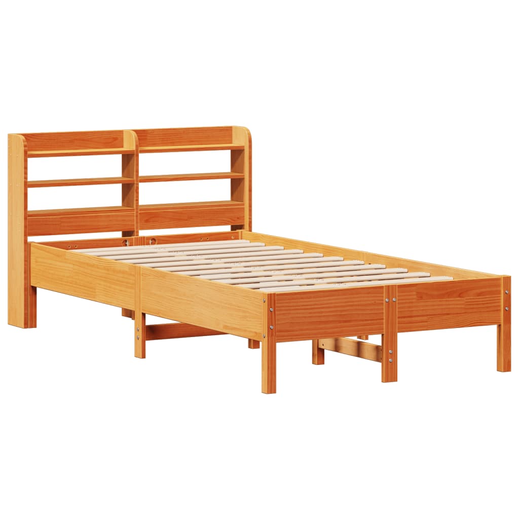 viaszbarna tömör fenyőfa ágy matrac nélkül 75 x 190 cm