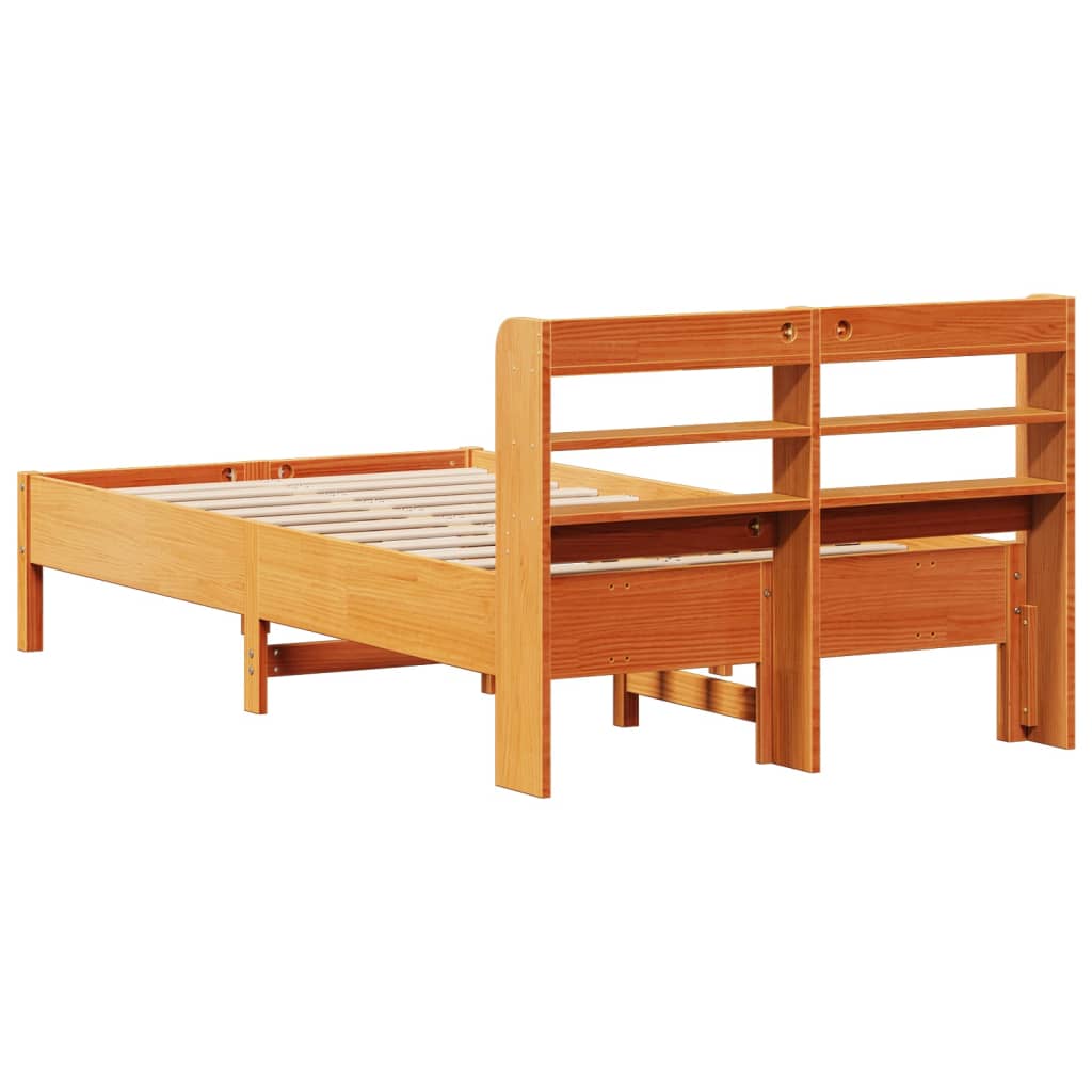 viaszbarna tömör fenyőfa ágy matrac nélkül 75 x 190 cm