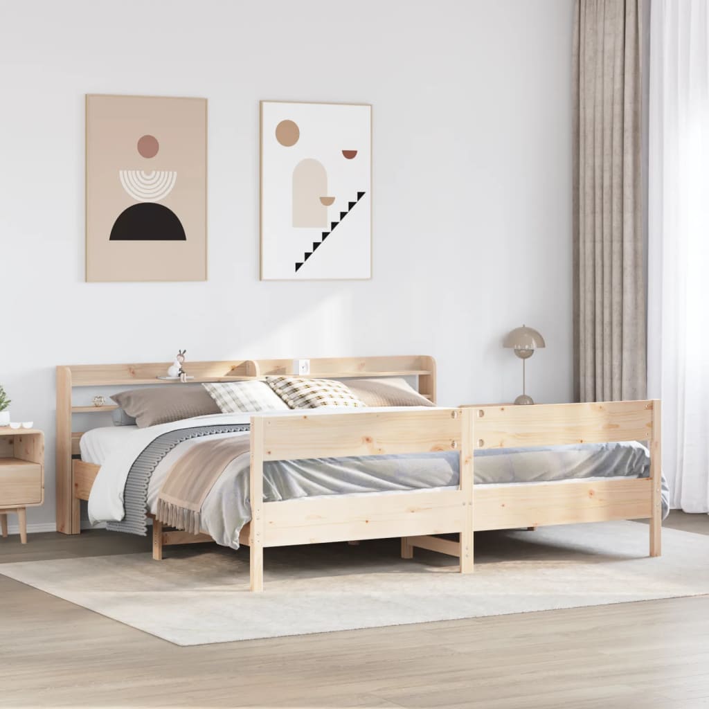 tömör fenyőfa ágy matrac nélkül 180 x 200 cm