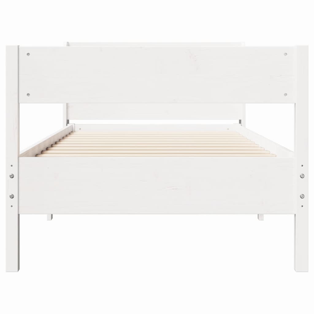 fehér tömör fenyőfa ágy matrac nélkül 100 x 200 cm