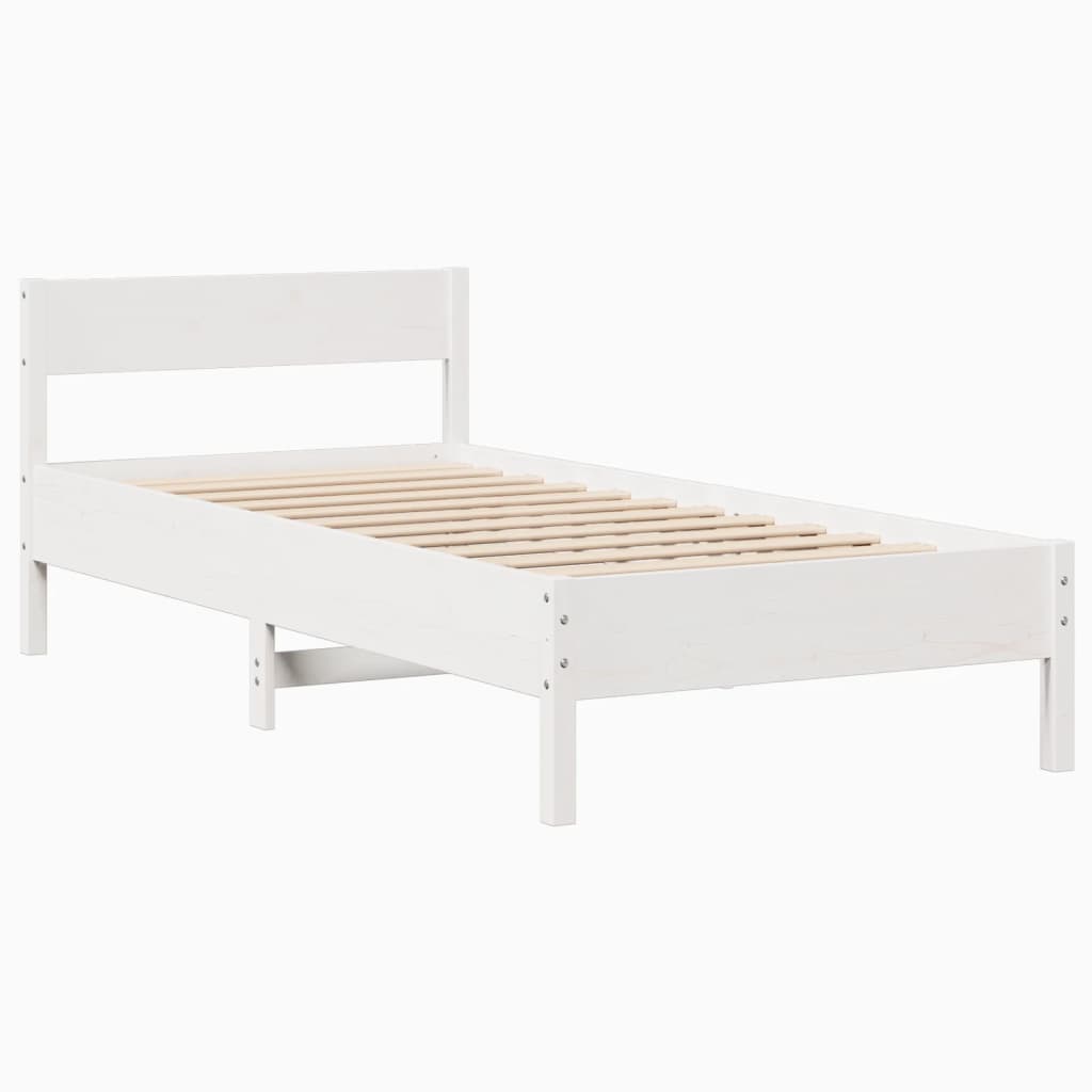 fehér tömör fenyőfa ágy matrac nélkül 100 x 200 cm