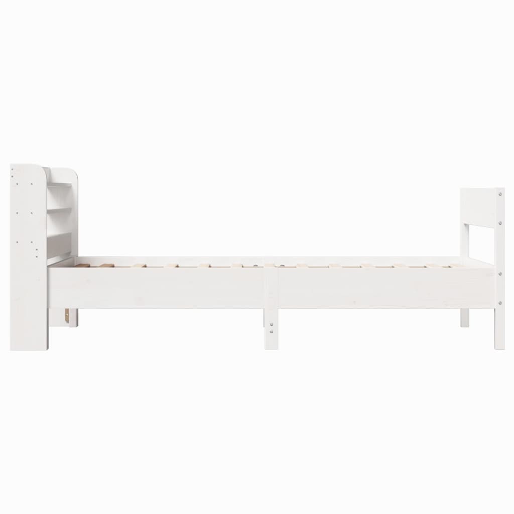 fehér tömör fenyőfa ágy matrac nélkül 90 x 200 cm