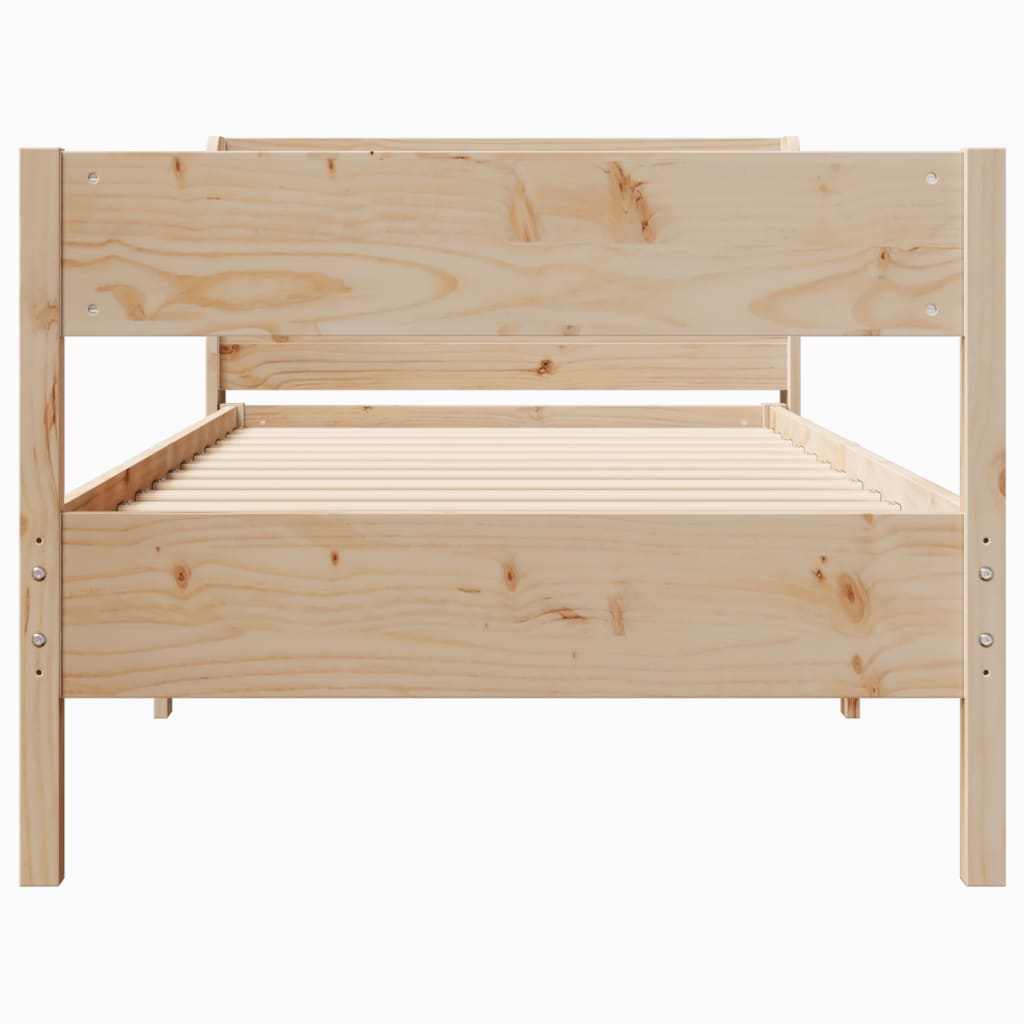 tömör fenyőfa ágy matrac nélkül 75 x 190 cm