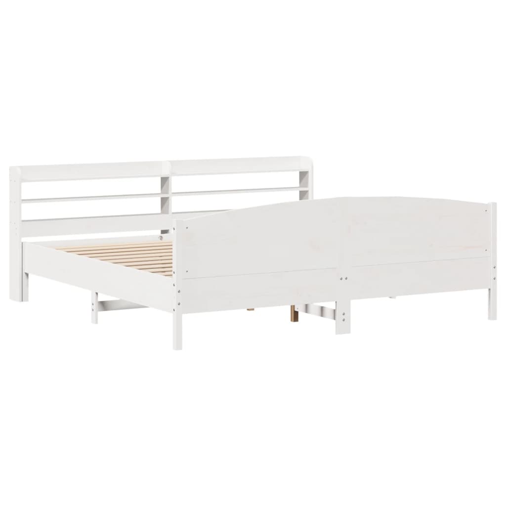 fehér tömör fenyőfa ágy matrac nélkül 200 x 200 cm