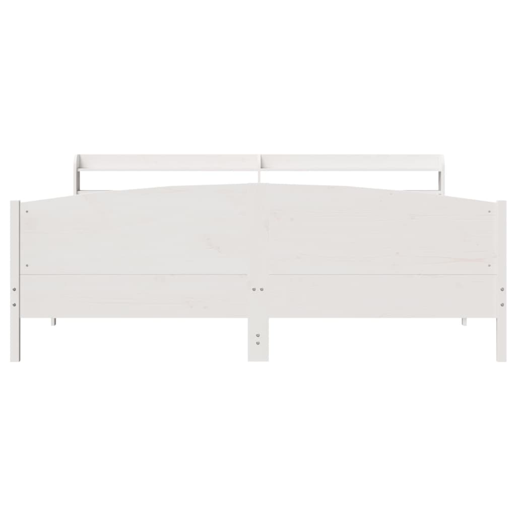 fehér tömör fenyőfa ágy matrac nélkül 200 x 200 cm