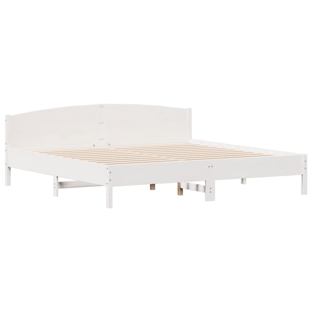 fehér tömör fenyőfa ágy matrac nélkül 200 x 200 cm