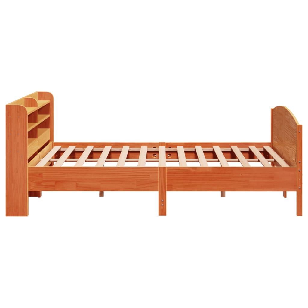 viaszbarna tömör fenyőfa ágy matrac nélkül 200 x 200 cm