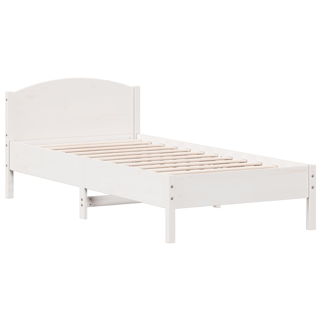 fehér tömör fenyőfa ágy matrac nélkül 90 x 200 cm