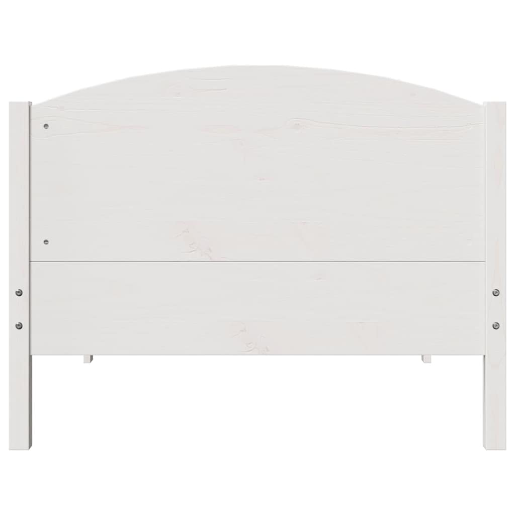 fehér tömör fenyőfa ágy matrac nélkül 75 x 190 cm