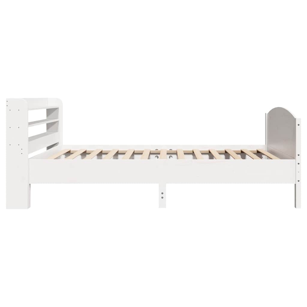 fehér tömör fenyőfa ágy matrac nélkül 75 x 190 cm