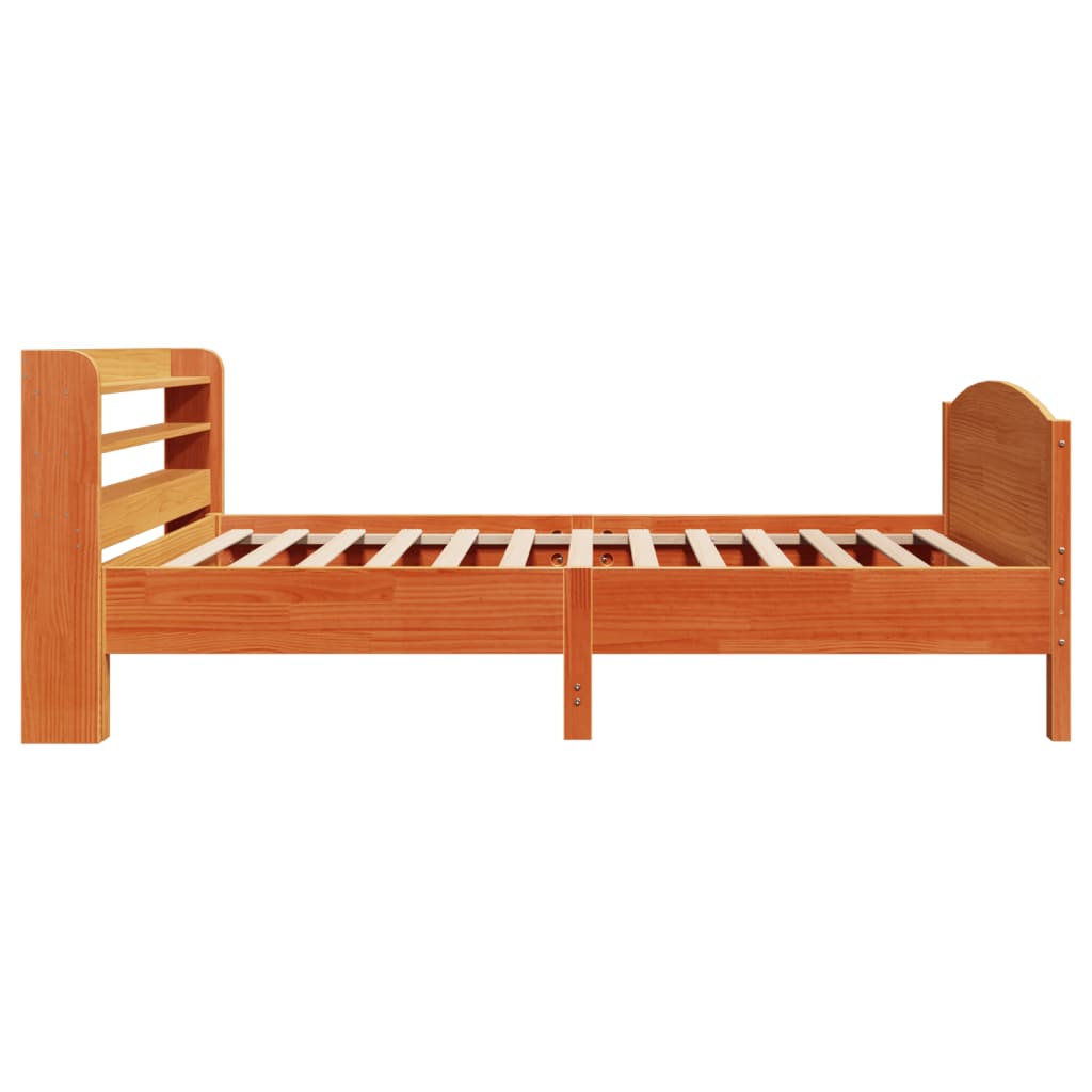 viaszbarna tömör fenyőfa ágy matrac nélkül 75 x 190 cm