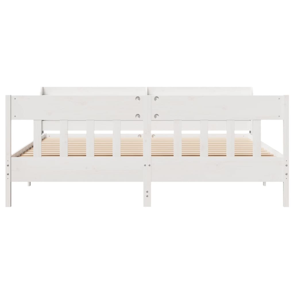 fehér tömör fenyőfa ágy matrac nélkül 200 x 200 cm