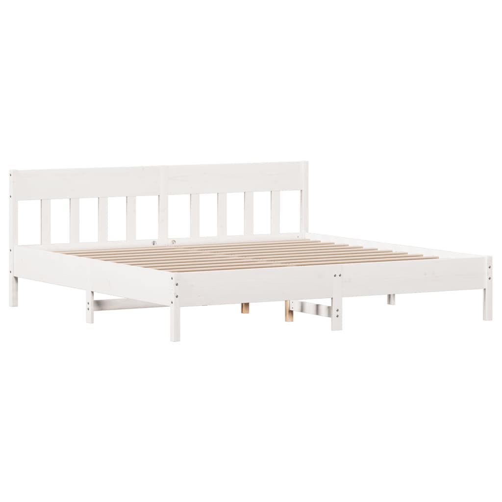 fehér tömör fenyőfa ágy matrac nélkül 200 x 200 cm