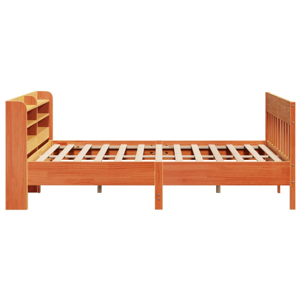 viaszbarna tömör fenyőfa ágy matrac nélkül 200 x 200 cm