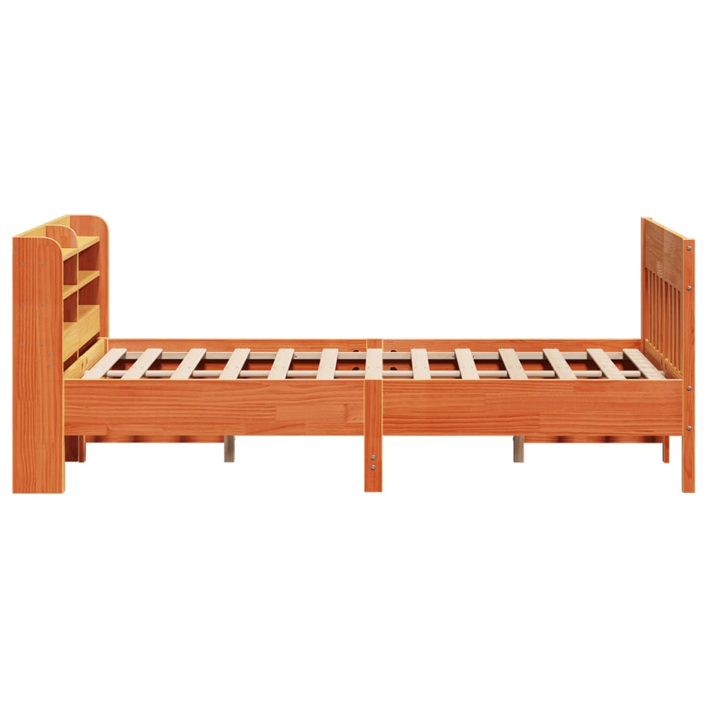 viaszbarna tömör fenyőfa ágy matrac nélkül 140 x 200 cm