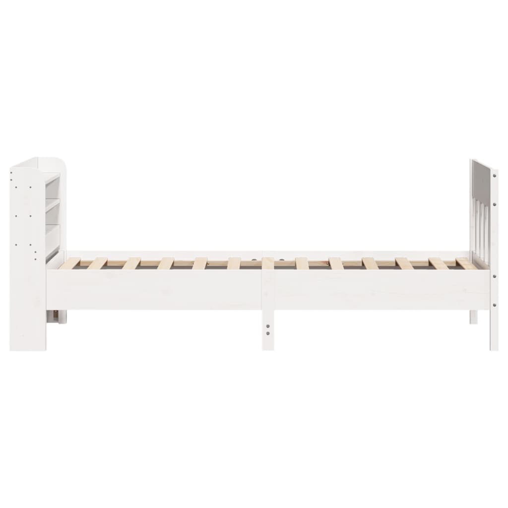 fehér tömör fenyőfa ágy matrac nélkül 100 x 200 cm