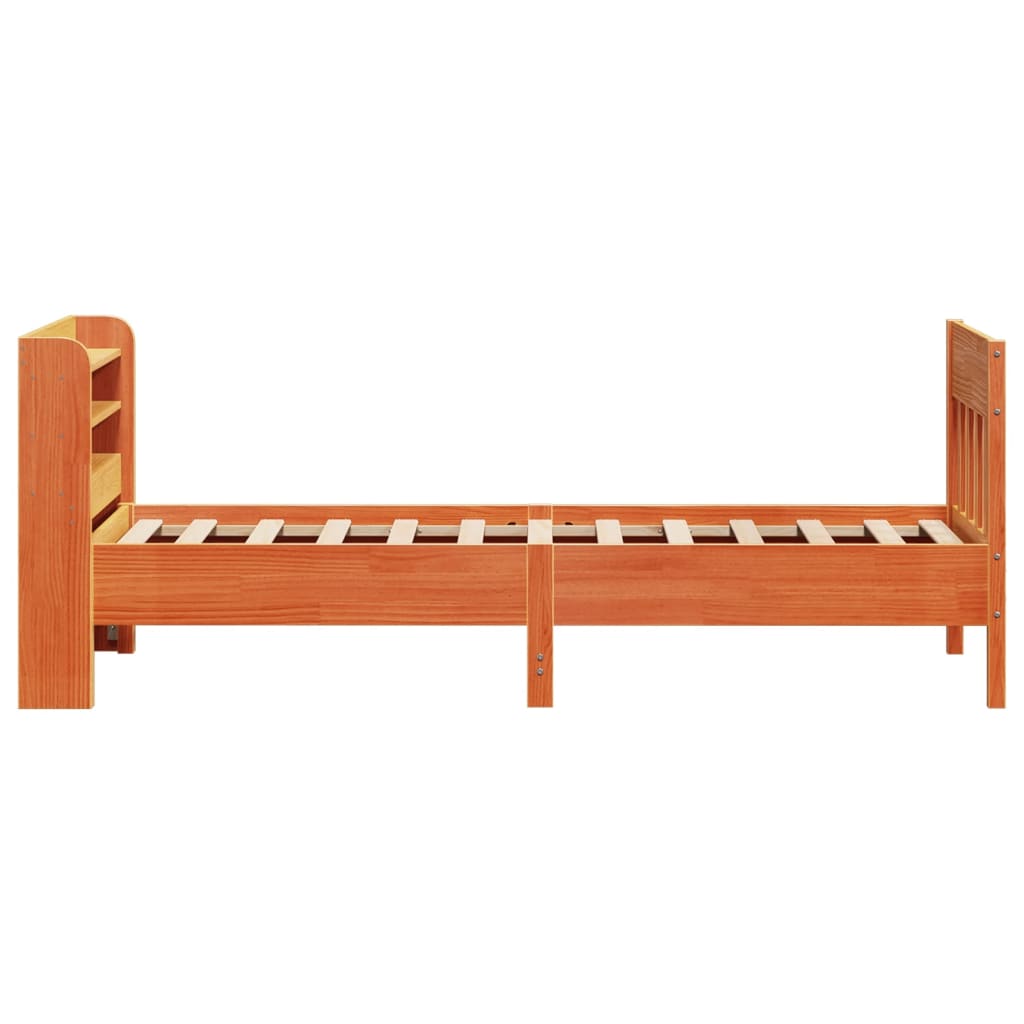 viaszbarna tömör fenyőfa ágy matrac nélkül 100 x 200 cm