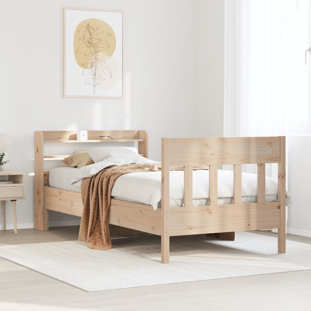 tömör fenyőfa ágy matrac nélkül 90 x 200 cm