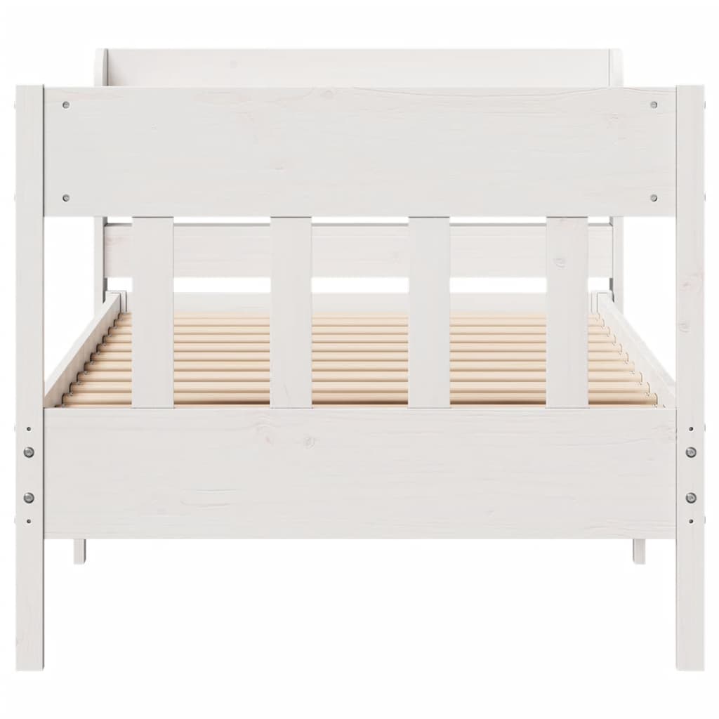 fehér tömör fenyőfa ágy matrac nélkül 90 x 200 cm