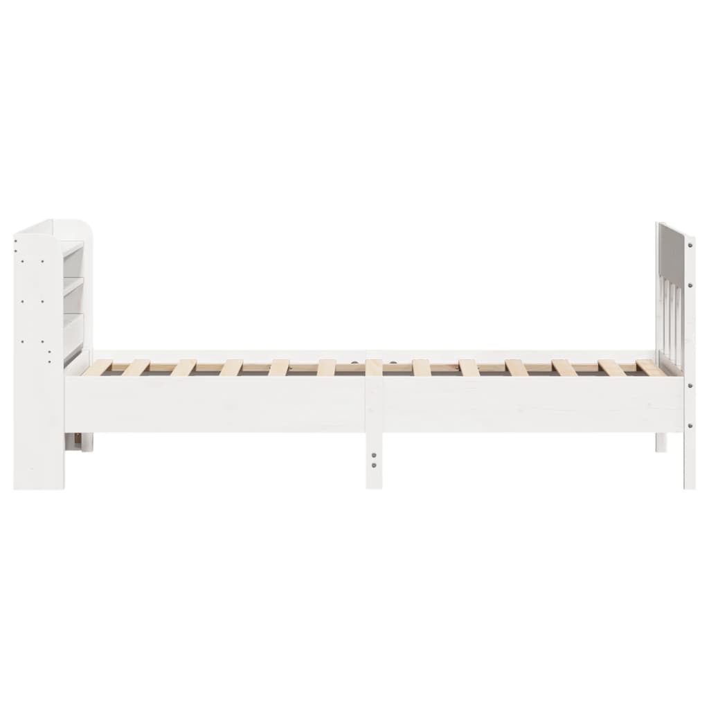 fehér tömör fenyőfa ágy matrac nélkül 90 x 200 cm