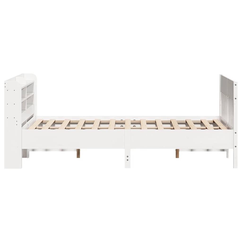 fehér tömör fenyőfa ágy matrac nélkül 135 x 190 cm