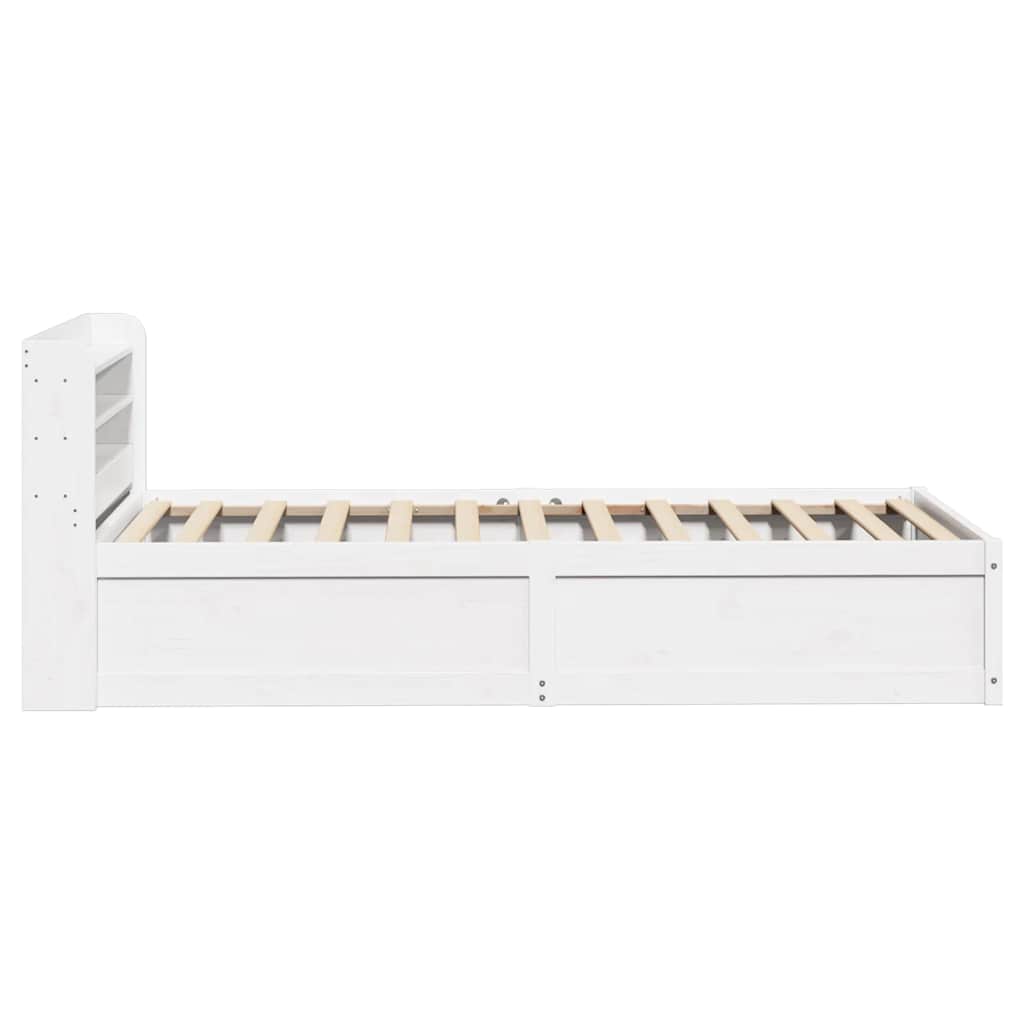 fehér tömör fenyőfa ágykeret fejtámlával 90 x 200 cm