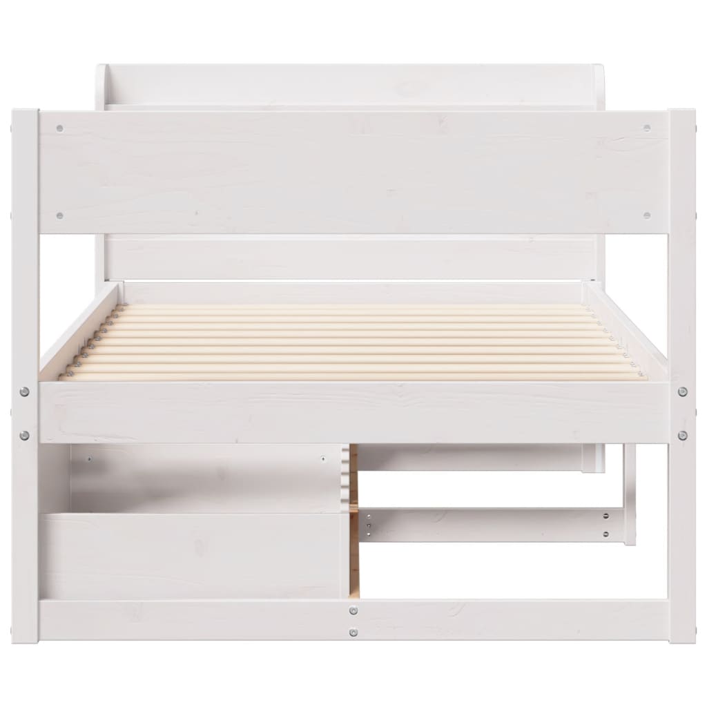 fehér tömör fenyőfa ágy matrac nélkül 100 x 200 cm